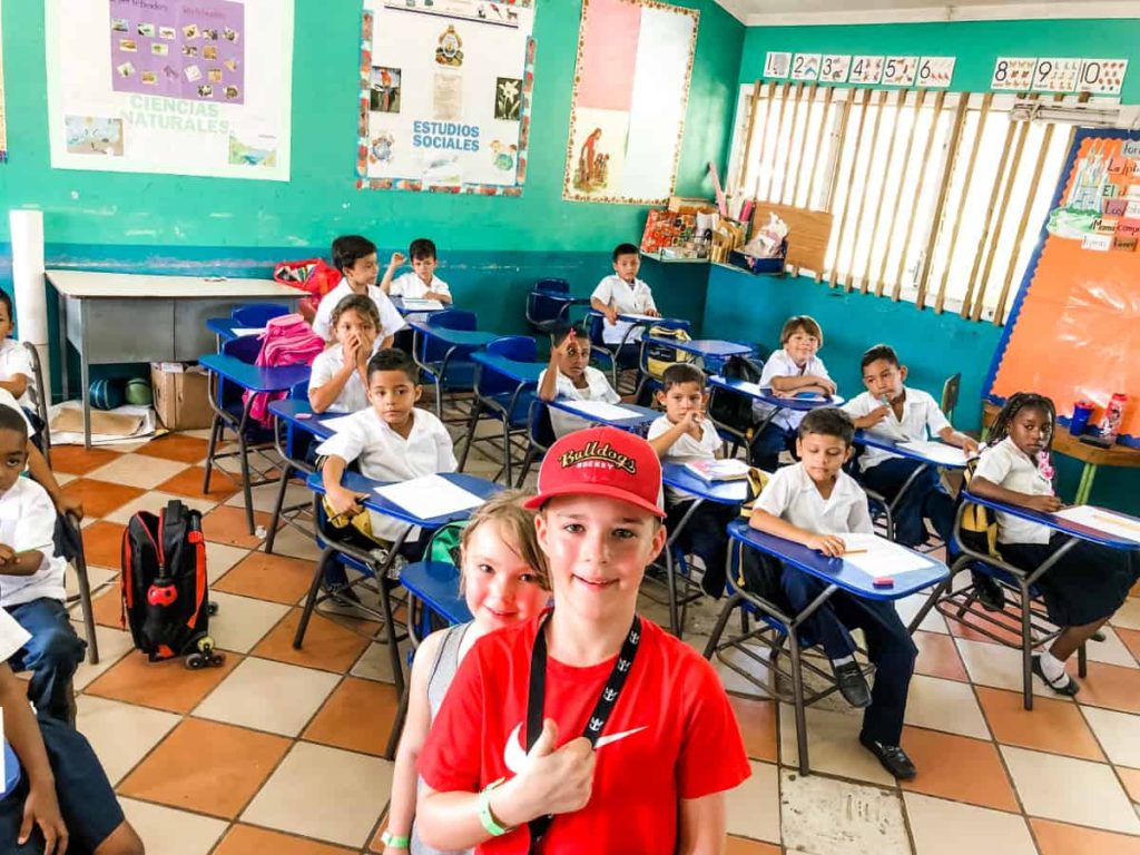 Classroom at a school in Roatan