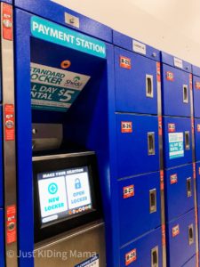 Pay station at the blue lockers at Shedd Aquarium. $5 per day. 